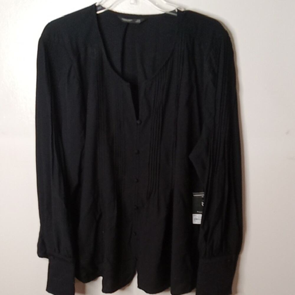 NWT Simply Vera Vera Wang Women's Size XXL Classic Black Long Sleeve Shirt